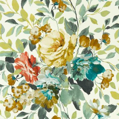 The Rug Seller Bloom Wallpaper W0139 02 by Clarke and Clarke in Antique White&nbsp;Roll