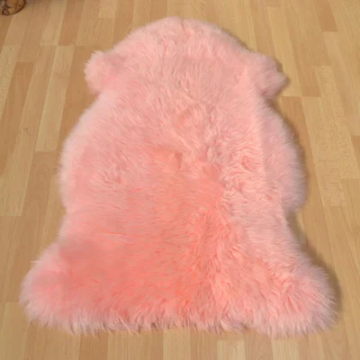 The Rug Seller Longwool Gold Star Sheepskin Rugs in Candy Floss Pink&nbsp;Single
