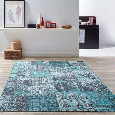 The Rug Seller Revive Rugs RE07 in Blue