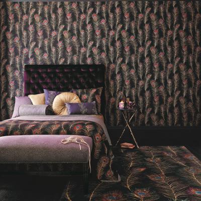 The Rug Seller Themis Wallpaper 213062 by Sanderson in Carbon PurpleRoll