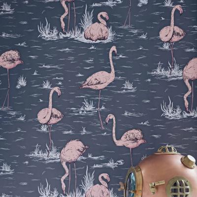The Rug Seller Flamingos Wallpaper 11041 by Cole & Son in Ink Alabaster PinkRoll