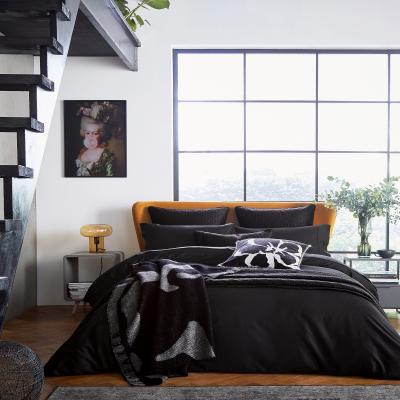 The Rug Seller Plain Dye Cotton Bedding Duvet Cover and Pillowcase by Ted Baker in Black&nbsp;200x200cm