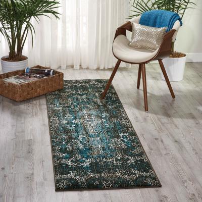 The Rug Seller Karma Hallway Runners KRM04 in Blue&nbsp;66x229cm