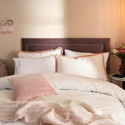 The Rug Seller Confidence Fringed Bedding by Katie Piper in Grapefruit200x200cm