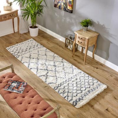 The Rug Seller Alto Moroccan Boho Scandi Runner Rugs in AL02 Cream Grey&nbsp;80x240cm