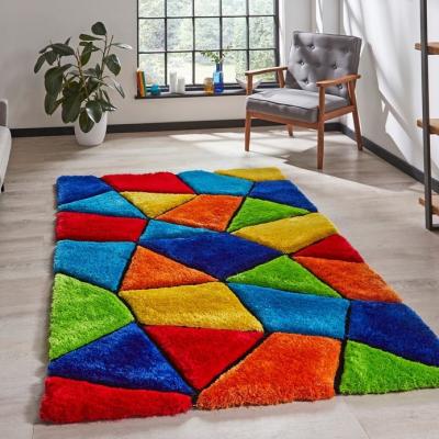The Rug Seller Noble House Geometric Shaggy Rugs 2303 Multi