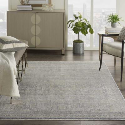 The Rug Seller Lustrous Weave LUW02 Traditional Rugs by Nourison in Grey Beige