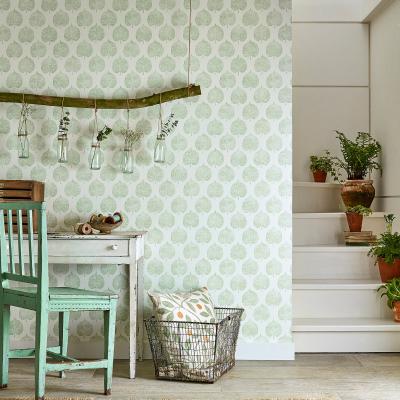 The Rug Seller Lyme Leaf Wallpaper 216383 by Sanderson in Celadon Green&nbsp;Roll