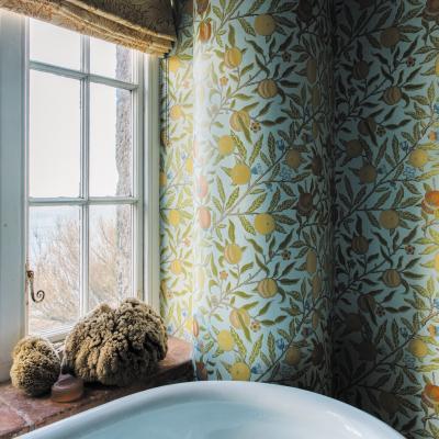 The Rug Seller Fruit Wallpaper 217102 by Morris & Co in Sky Blue&nbsp;Roll