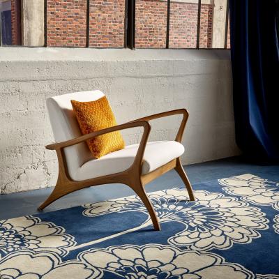 The Rug Seller Japanese Floral Rugs 039708 in Midnight by Florence Broadhurst