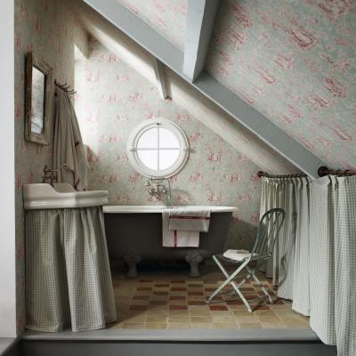 The Rug Seller Josette Wallpaper 214063 by Sanderson in Rose SageRoll