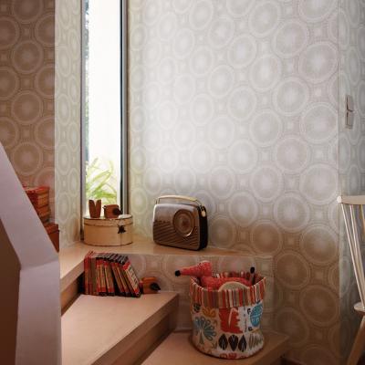 The Rug Seller Tree Circles Wallpaper 110250 by Scion in Pebble Chalk&nbsp;Roll