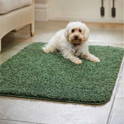 The Rug Seller Buddy Washable Plain Rugs in Forest Green