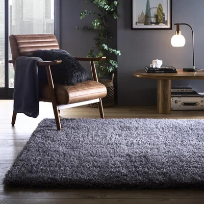 The Rug Seller Chicago Shaggy Rugs in New Grey