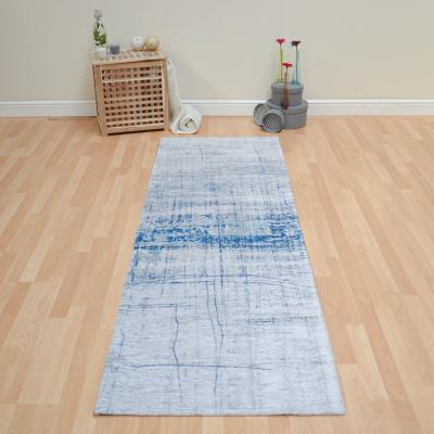 The Rug Seller Mad Men Griff 8421 Abstract Runner Rug in Bronx Azurite by Louis De Poortere