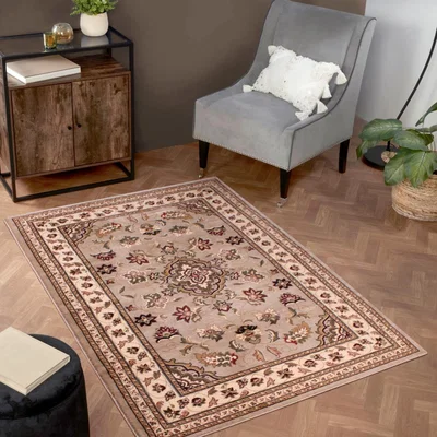The Rug Seller Sherborne Traditional Bordered Rugs in Beige200x290cm