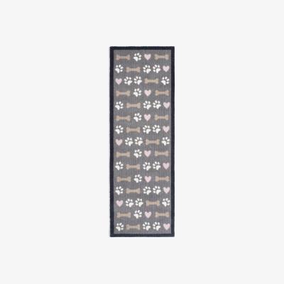 The Rug Seller Howler & Scratch Hearts & Bones Pet Runner Mats 1 in Grey&nbsp;50x150cm