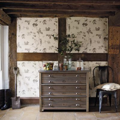 The Rug Seller Woodland Chorus Wallpaper 215704 by Sanderson in Sepia Brown&nbsp;Roll