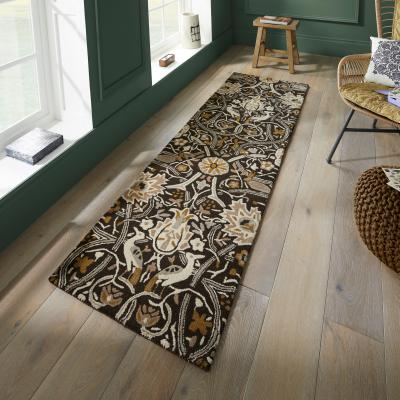 The Rug Seller Bullerswood Runner Rugs 127305 in Charcoal Mustard By William Morris&nbsp;67x230cm
