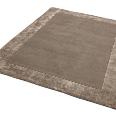The Rug Seller Ascot Plain Modern Bordered Wool Rugs in Taupe&nbsp;200x290cm