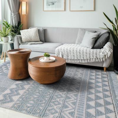 The Rug Seller ANYA01 Boho Geometric Zig Zag Rug in Duck Egg Blue&nbsp;160x220cm