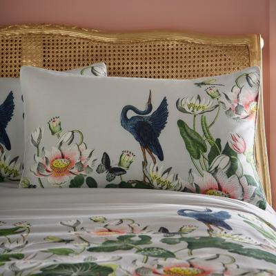 The Rug Seller Waterlily Floral Bedding Duvet Cover and Pillowcase By Wedgwood in Dove Grey&nbsp;200x200cm