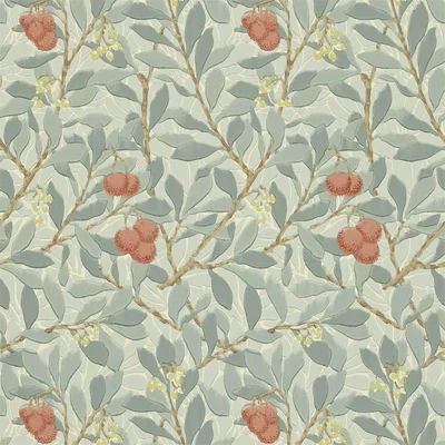 The Rug Seller Arbutus Wallpaper 210407 by Morris & Co in Blue Pink&nbsp;Roll