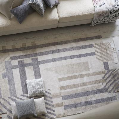 The Rug Seller Astratto Zinc Geometric Rug in Grey By Designers Guild