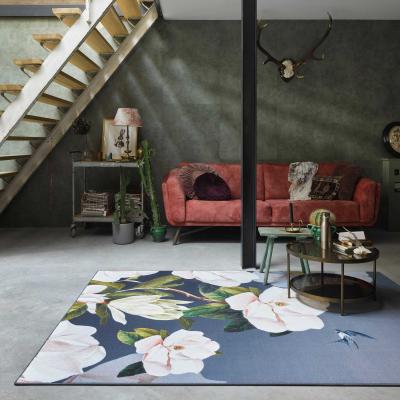 The Rug Seller Opal Grey Floral Printed Rugs 53704 by Ted Baker