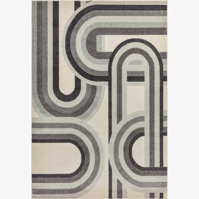The Rug Seller Nova Retro Geometric Rugs NV29 in Grey