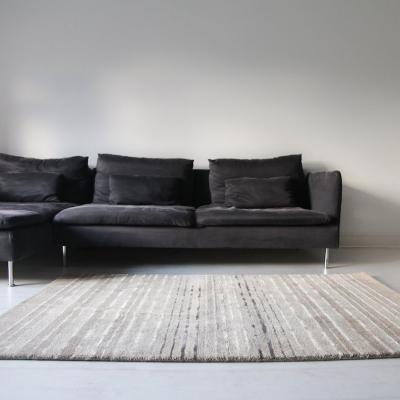 The Rug Seller Supreme Handloom Multistripe Rugs in Silver