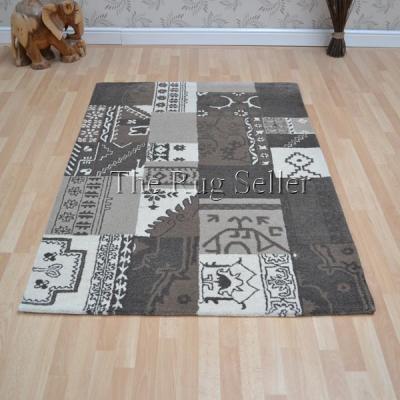 The Rug Seller Patchwork PW03 Natural Wool Rugs