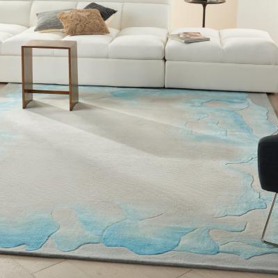 The Rug Seller Prismatic Abstract Rugs PRS22 by Nourison in Sea Mist Blue302x424cm