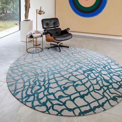 The Rug Seller Louis De Poortere Mad Men Dedalo Circle Rugs 9203 in Blue Marine240x240cm