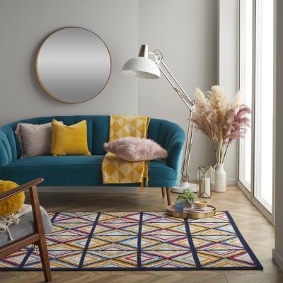 The Rug Seller Gilbert 5570 B Geometric Diamond Woven Rugs in Multi