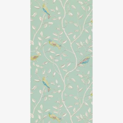 The Rug Seller Finches Bird Branch Wallpaper 101 by Scion in Duckegg Green&nbsp;Roll