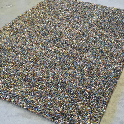 The Rug Seller Brink and Campman Rocks Mix Shaggy Wool Rugs 70407 Citrine