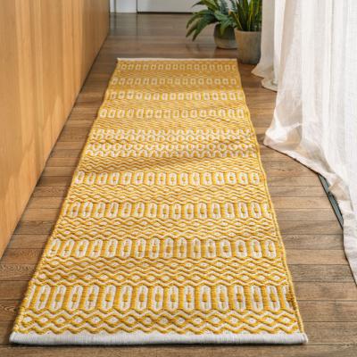 The Rug Seller Halsey Geometric Indoor Outdoor Runner Rugs in Mustard Yellow&nbsp;66x240cm