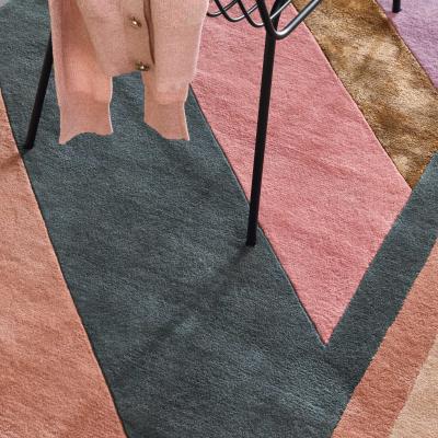 The Rug Seller Jardin Geometric Stripe Wool Rugs 160902 by Ted Baker in Pink