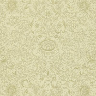 The Rug Seller Sunflower Etch Wallpaper 105 by Morris & Co in Parchment Gold&nbsp;Roll