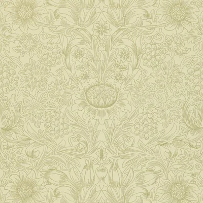 The Rug Seller Sunflower Etch Wallpaper 105 by Morris & Co in Parchment Gold&nbsp;Roll