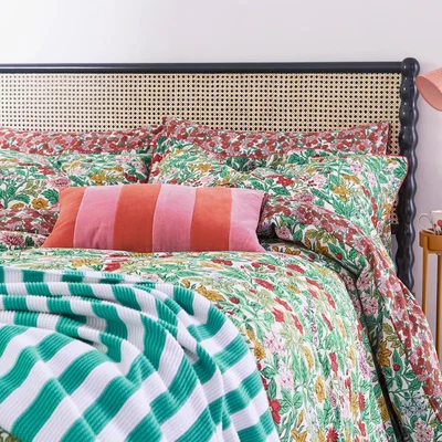 The Rug Seller Rainbow Floral Cotton Bedding by Joules in Multi140x200cm