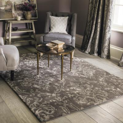 The Rug Seller Riverside Damask Rugs 46700 in Mink by Sanderson
