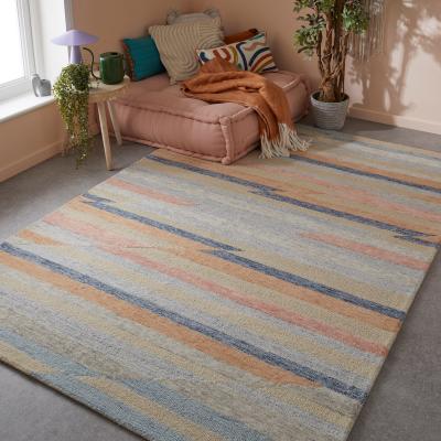 The Rug Seller Contours Jagged Geometric Wool Rug in Multi160x235cm