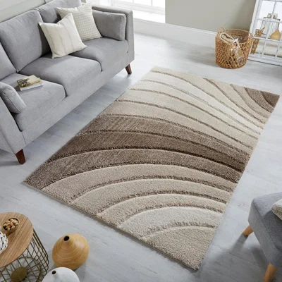The Rug Seller Dune Tidal Geometric Swirl Rugs in Natural