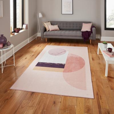 The Rug Seller AB0157 Modern Geometric Rugs by Michelle Collins in Rose Pink