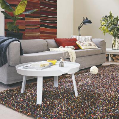 The Rug Seller Brink and Campman Rocks Mix Shaggy Wool Rugs 70415 Multi