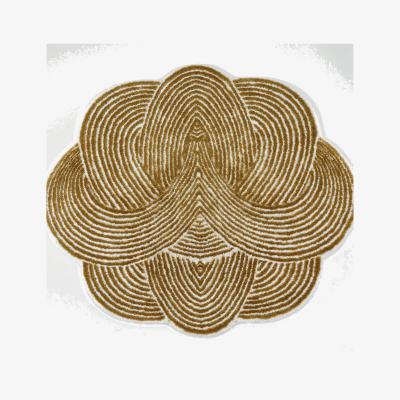 The Rug Seller Kyoto 800 Circle Bath Mat in Gold by Designer Abyss & Habidecor&nbsp;90x100cm