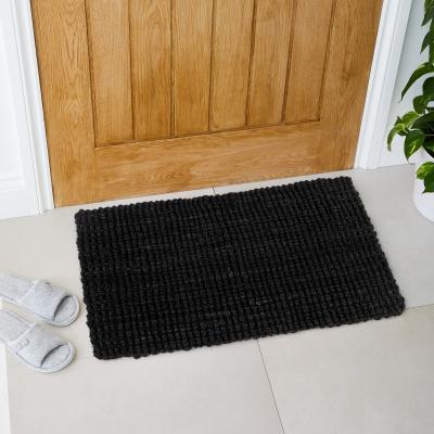 The Rug Seller Whitefield Jute Modern Doormats in Black45x75cm