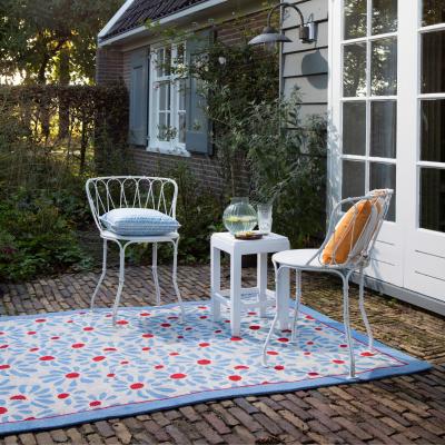 The Rug Seller Thorncliff Daisy 480308 Indoor Outdoor Rug by Laura Ashley in Sky Blue&nbsp;250x350cm
